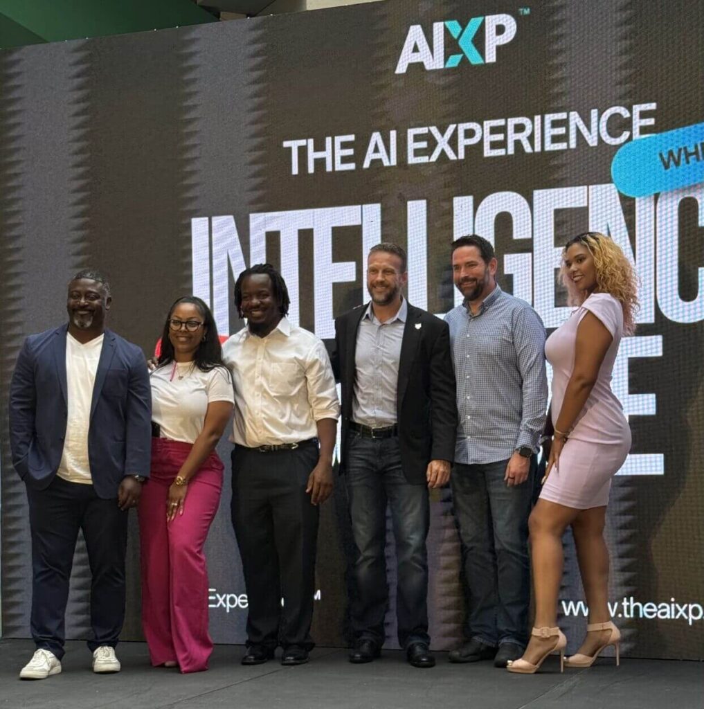 Rob Hawthorne with the other winners of the Chase Bank Pitch competition at the AIXP event in Houston.